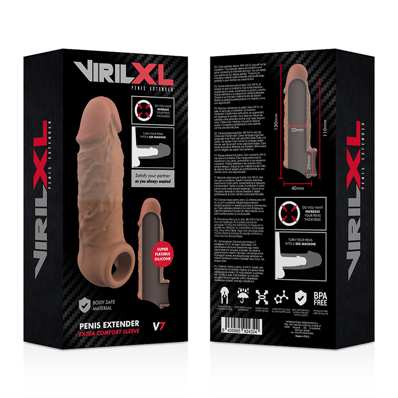 VIRILXL - LIQUID SILICONE V7 BROWN PENIS EXTENSION - NOCTURNA DESIRES