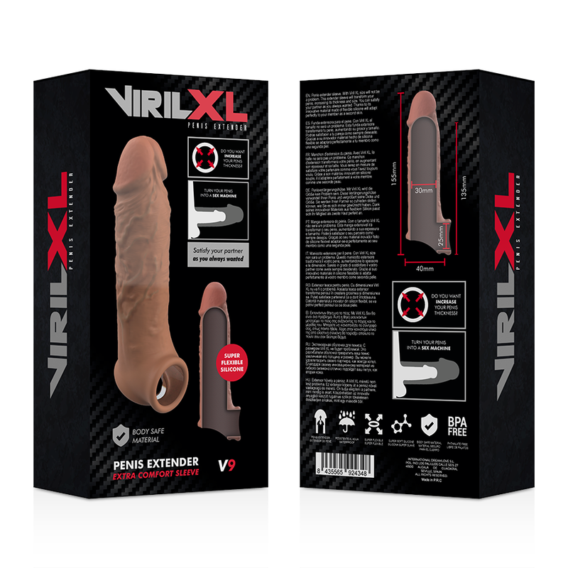VIRILXL - LIQUID SILICONE V9 BROWN PENIS EXTENSION - NOCTURNA DESIRES