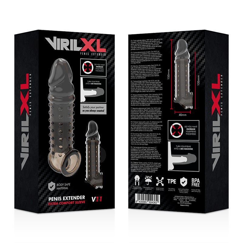 VIRILXL - PENIS EXTENSION AND SHEATH V11 BLACK - NOCTURNA DESIRES