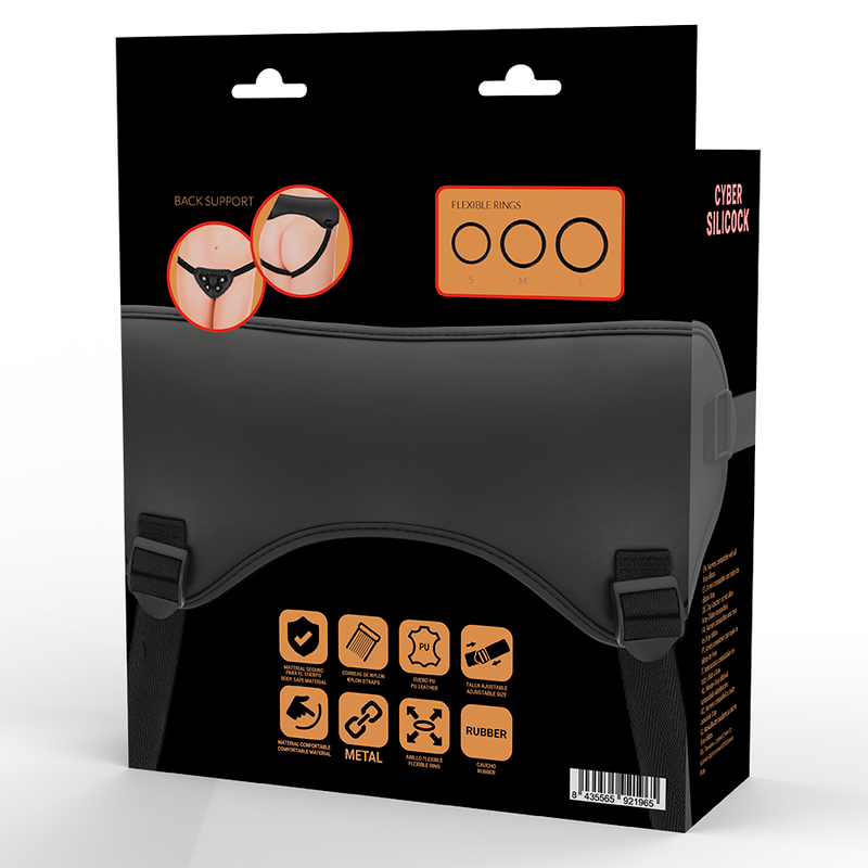 CYBER SILICOCK - STRAP-ON HARNESS WITH 3 RINGS FREE - NOCTURNA DESIRES