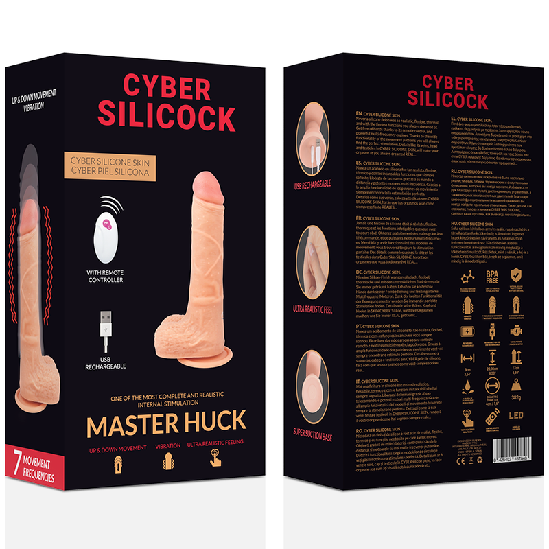 CYBER SILICOCK - REMOTE CONTROL REALISTIC MASTER HUCK 20.9 CM -O- 4 CM - NOCTURNA DESIRES