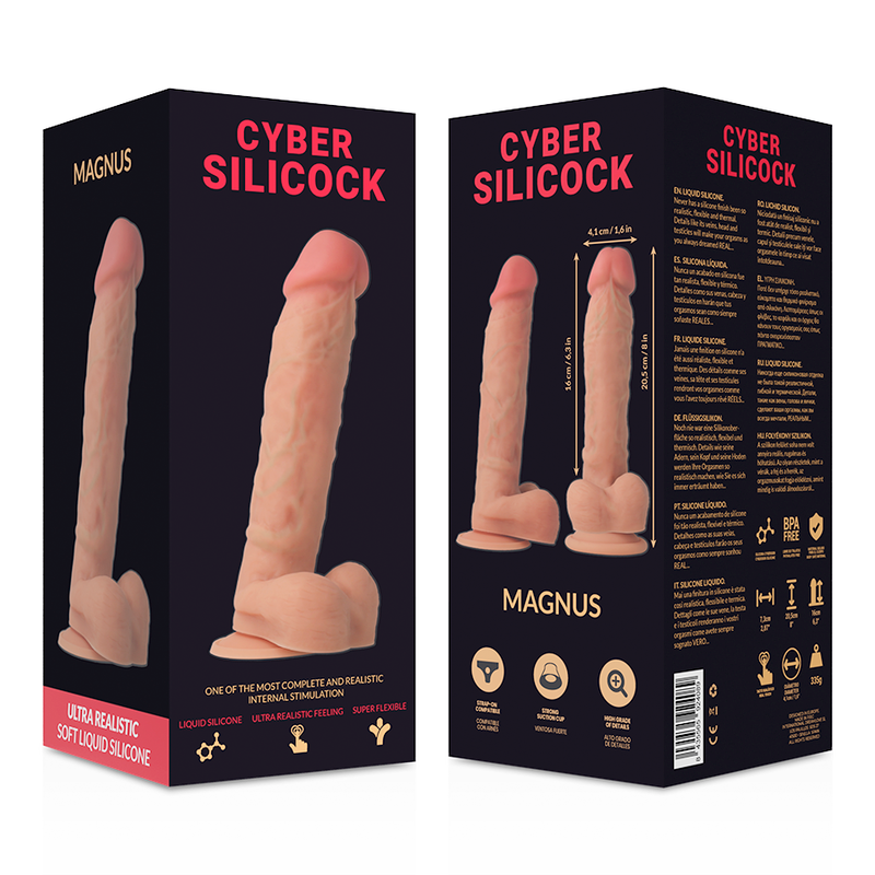 CYBER SILICOCK - ULTRA REALISTIC SOFT LIQUID SILICONE DONG 20.5 CM -O- 4.1 CM - NOCTURNA DESIRES