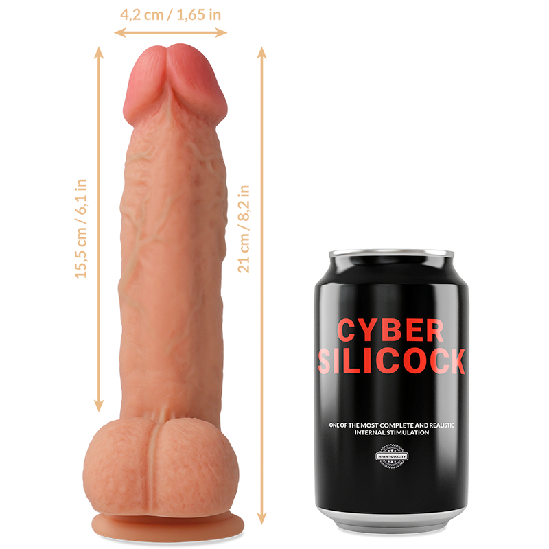 CYBER SILICOCK - STRAP-ON SAUL LIQUID SILICONE WITH 3 RINGS FREE 15.5 CM -O- 4.2 CM - NOCTURNA DESIRES