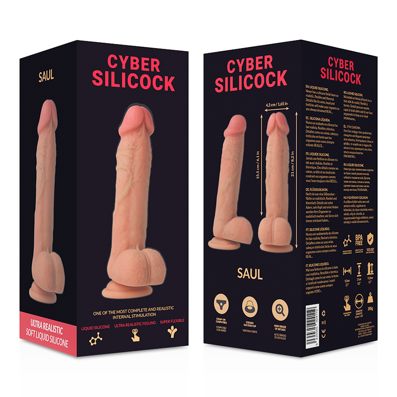 CYBER SILICOCK - STRAP-ON SAUL LIQUID SILICONE WITH 3 RINGS FREE 15.5 CM -O- 4.2 CM - NOCTURNA DESIRES