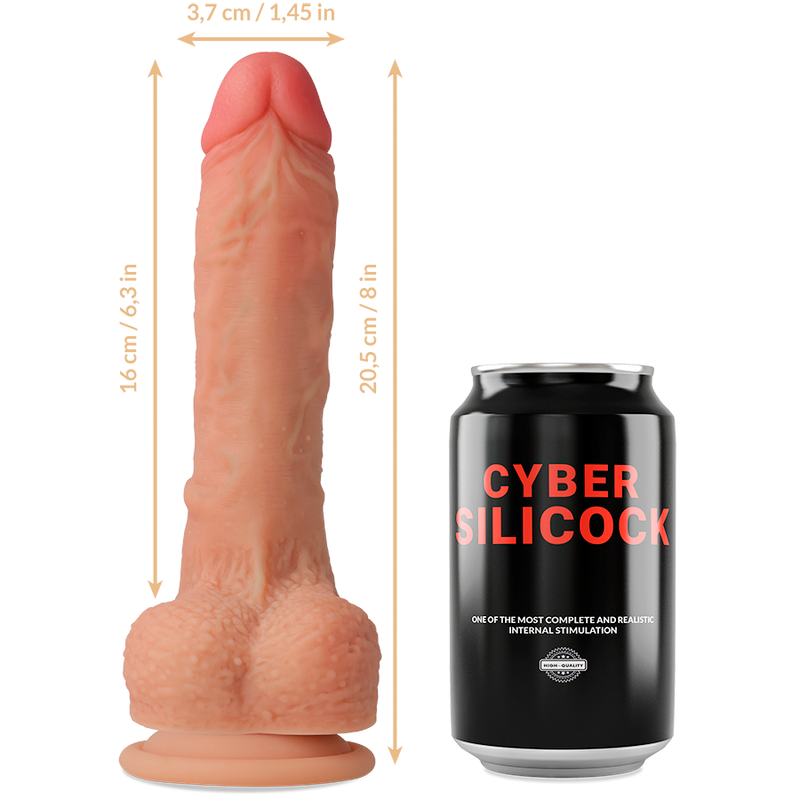 CYBER SILICOCK - STRAP-ON CONNOR LIQUID SILICONE WITH 3 RINGS FREE 20.5 CM -O- 3.7 CM - NOCTURNA DESIRES