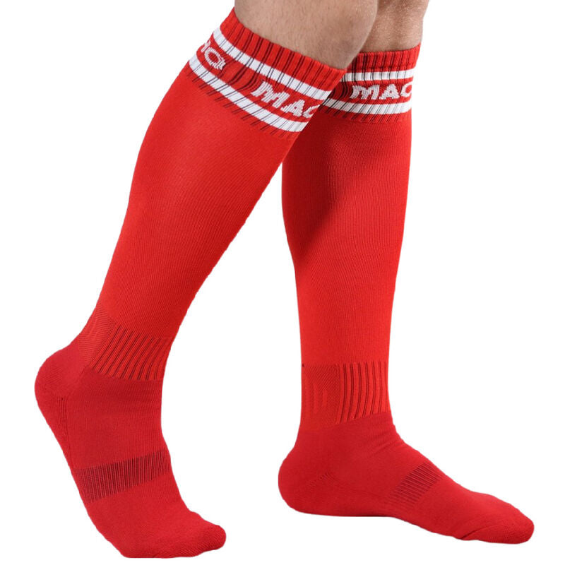 MACHO - LONG SOCKS ONE SIZE RED - NOCTURNA DESIRES