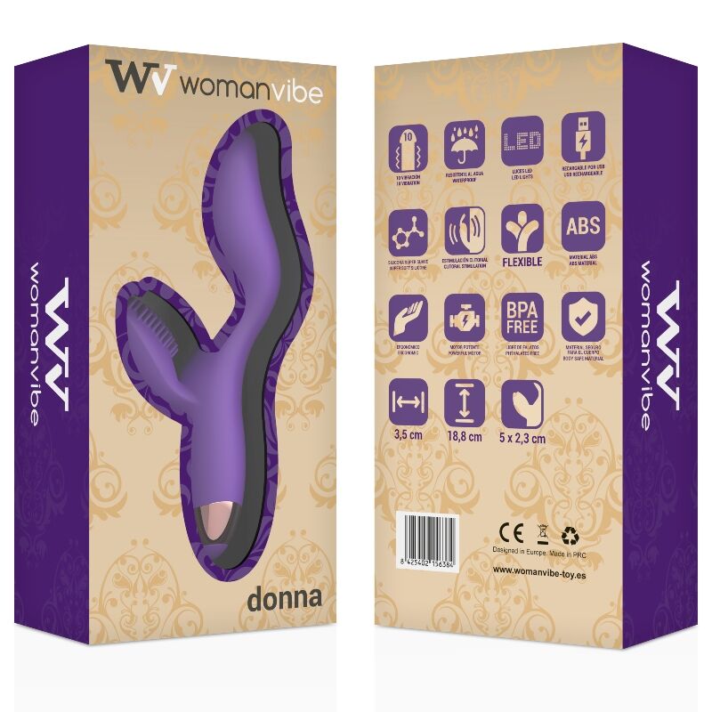WOMANVIBE - DONNA RECHARGEABLE SILICONE VIBRATOR WOMANVIBE NOCTURNA DESIRES