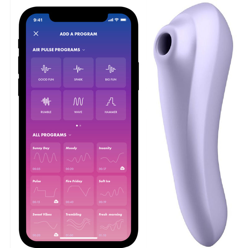 SATISFYER - DUAL PLEASURE AIR PULSE VIBRATOR MAUVE - NOCTURNA DESIRES