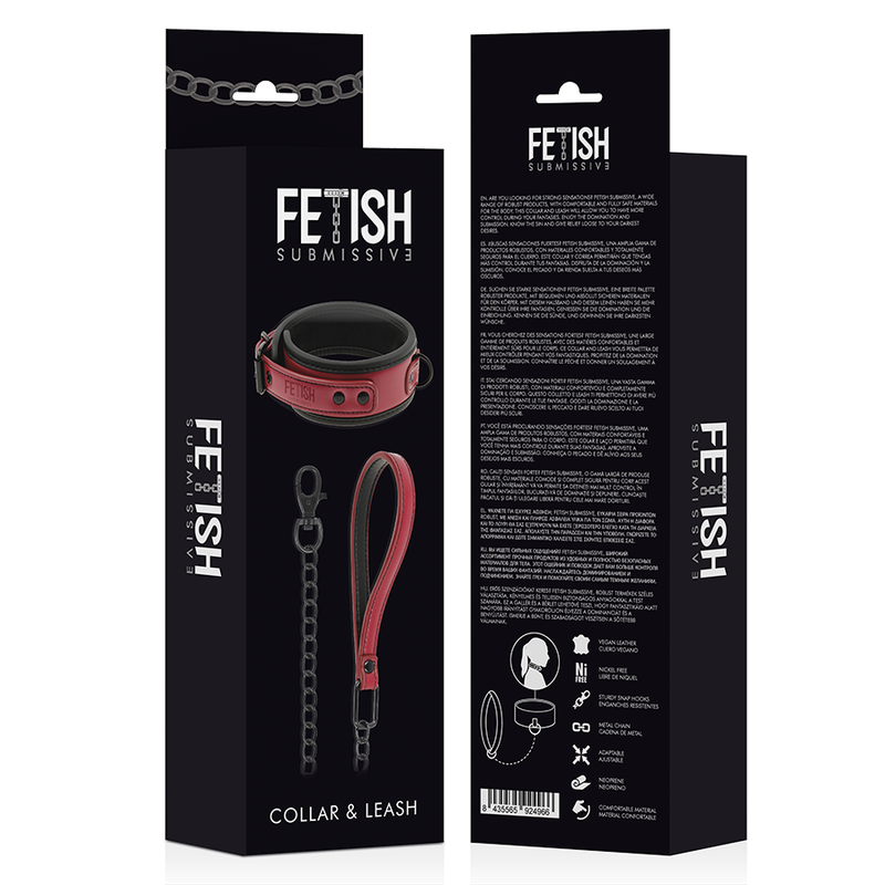 FETISH SUBMISSIVE DARK ROOM - NEOPRENE LINING CHAIN NECKLACE - NOCTURNA DESIRES