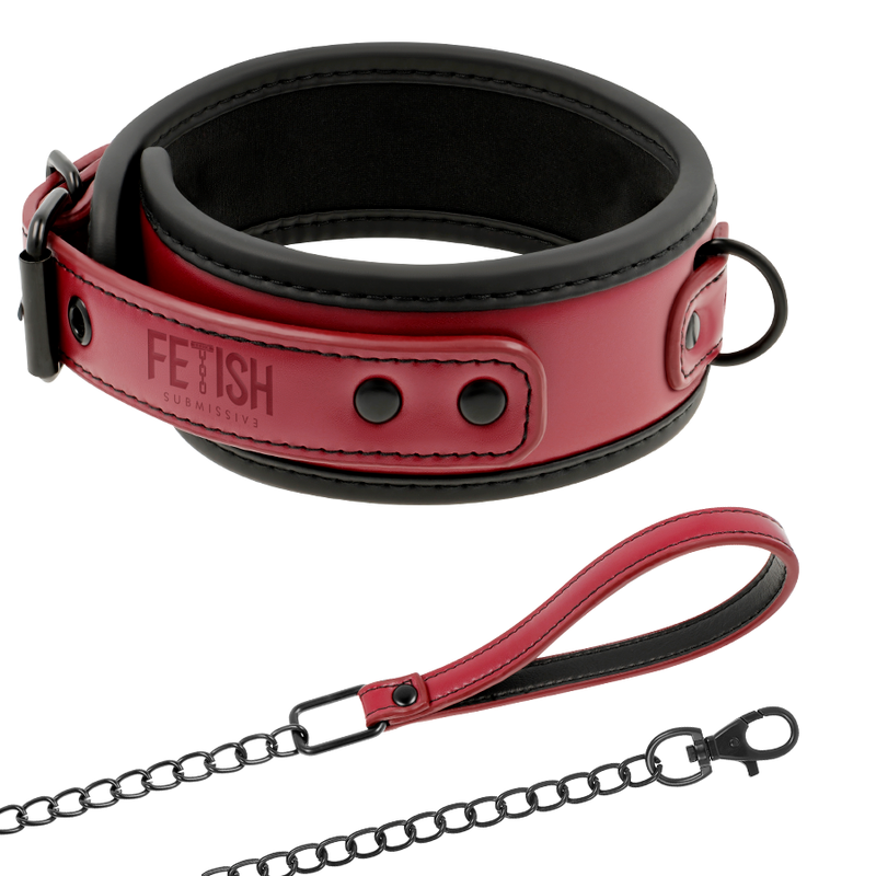FETISH SUBMISSIVE DARK ROOM - NEOPRENE LINING CHAIN NECKLACE - NOCTURNA DESIRES