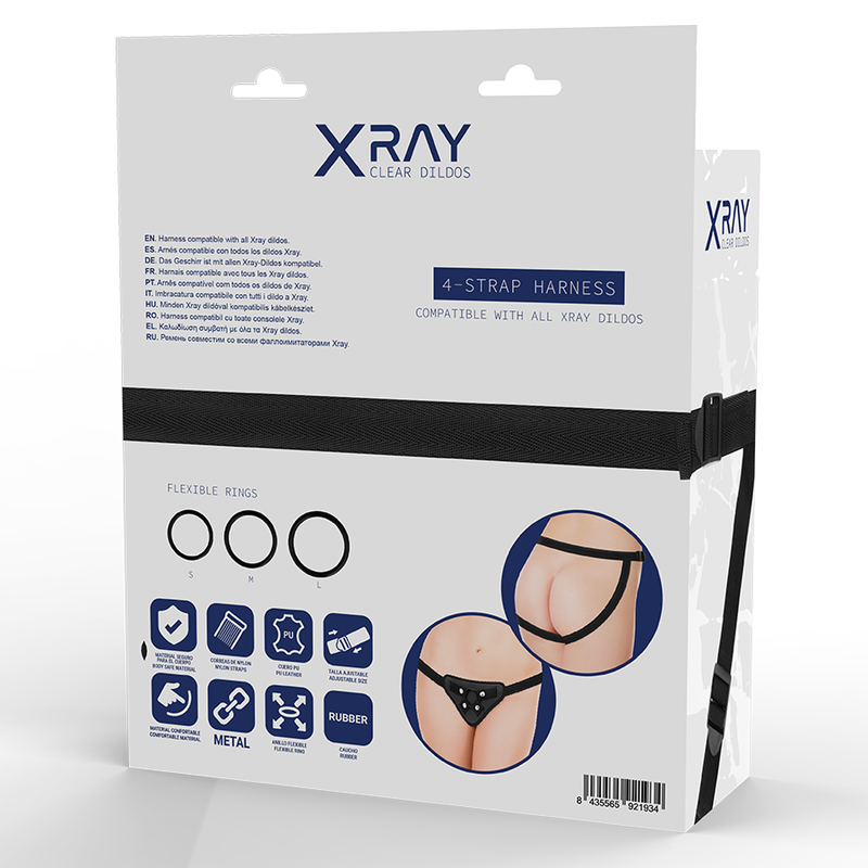 X RAY - HARNESS WITH SILICONE RINGS - NOCTURNA DESIRES
