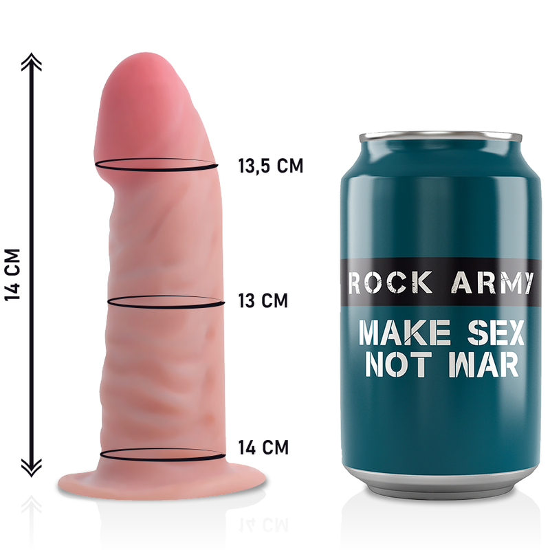 ROCKARMY - HARNESS + DUAL DENSITY TIGER REALISTIC DILDO 14 CM -O- 4.46 CM - NOCTURNA DESIRES