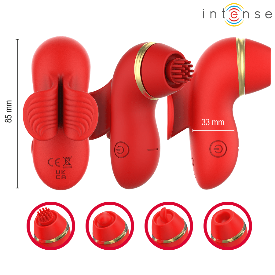 INTENSE - PATTY STIMULATOR WITH 4 HEADS, SUCTION, TAPPING, TICKLING AND LICKING - NOCTURNA DESIRES