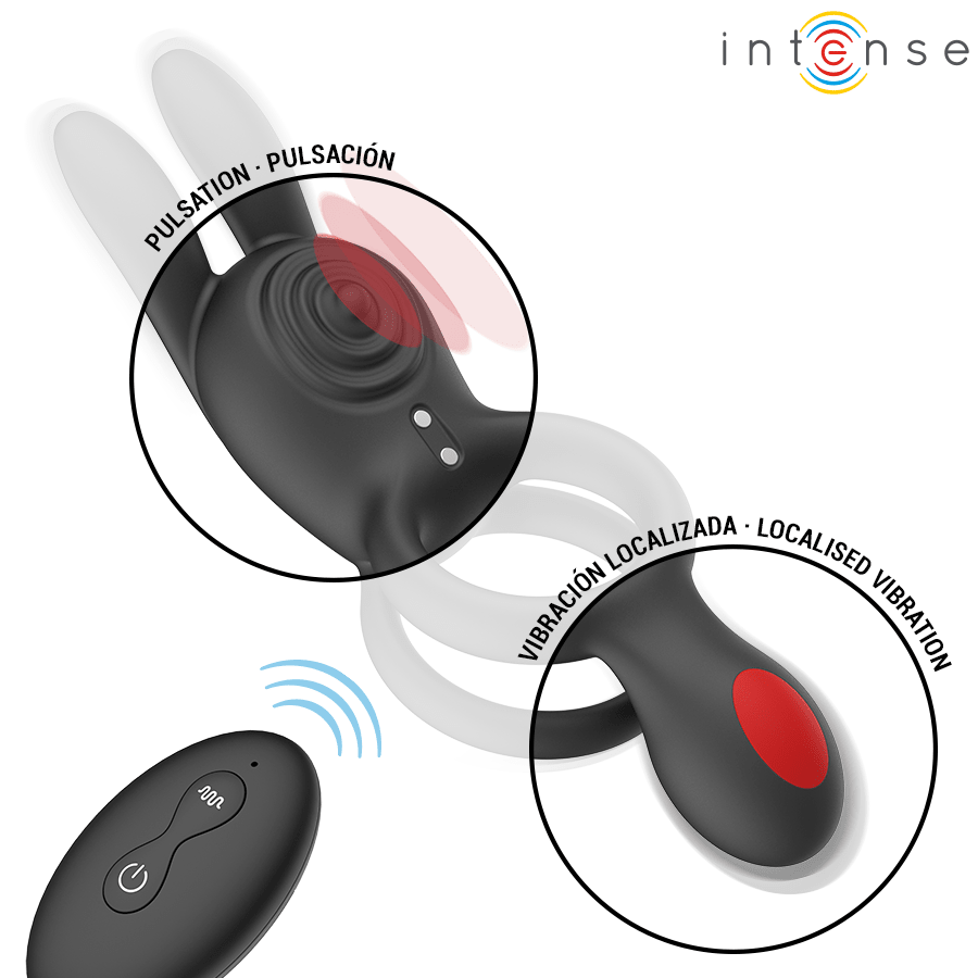 INTENSE - QUINN DOUBLE VIBRATION RING REMOTE CONTROL - NOCTURNA DESIRES