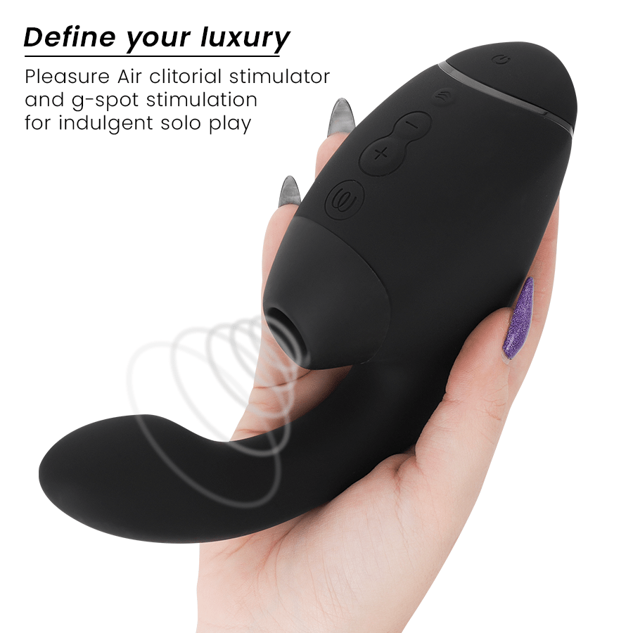 WOMANIZER - DUO NEXT DUAL CLITORAL & G - SPOT STIMULATOR BLACK - NOCTURNA DESIRES