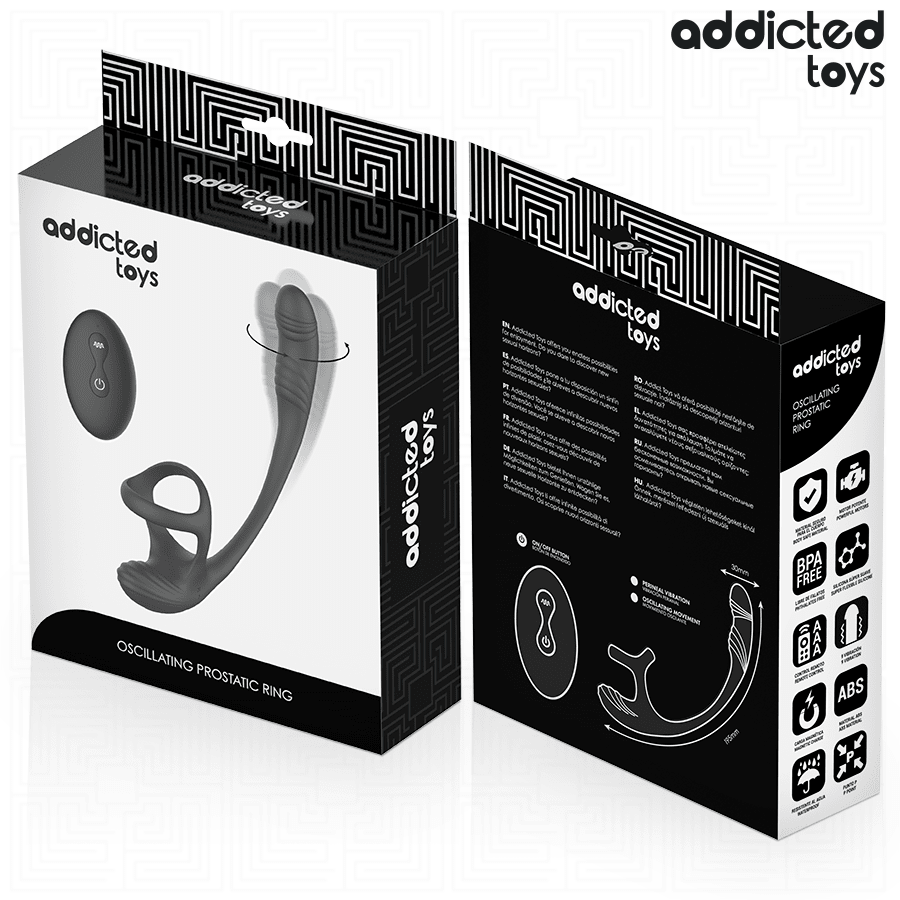 ADDICTED TOYS - ANAL PLUG WITH VIBRATION AND 360º WAVING AND TESTICLE STIMULATOR - NOCTURNA DESIRES