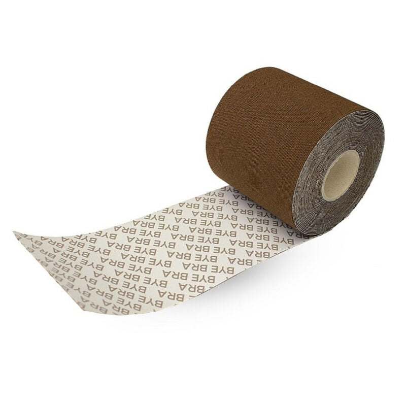 BYE-BRA - BODY TAPE 5 M X 6.5 CM + 3 PAIRS OF NIPPLE COVERS BROWN - NOCTURNA DESIRES
