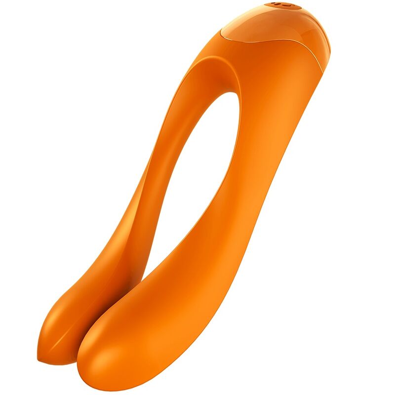 SATISFYER - CANDY CANE FINGER VIBRATOR ORANGE - NOCTURNA DESIRES