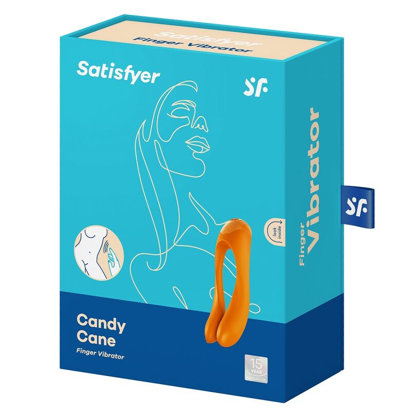 SATISFYER - CANDY CANE FINGER VIBRATOR ORANGE - NOCTURNA DESIRES