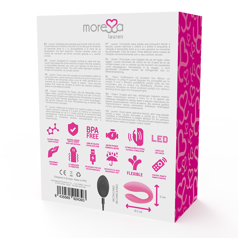 MORESSA - LAUREN REMOTE CONTROL STIMULATOR FOR COUPLES - NOCTURNA DESIRES