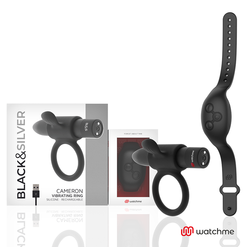 BLACK&SILVER - CAMERON REMOTE CONTROL COCKRING WATCHME - NOCTURNA DESIRES