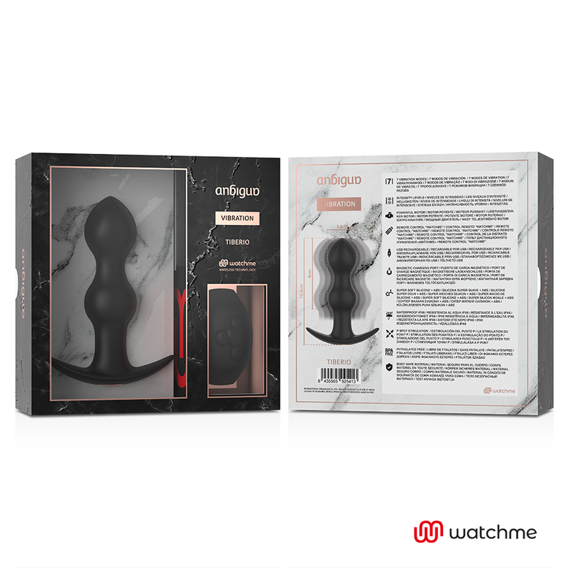 ANBIGUO - WATCHME REMOTE CONTROL PLUG ANAL VIBRATOR TIBERIO - NOCTURNA DESIRES