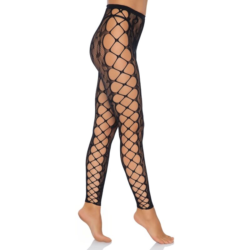 LEG AVENUE - FOOTLESS CROTHLESS TIGHTS ONE SIZE - NOCTURNA DESIRES