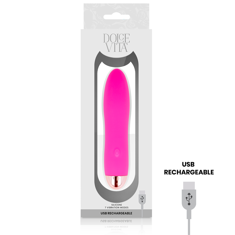 DOLCE VITA - RECHARGEABLE VIBRATOR FOUR PINK 7 SPEEDS - NOCTURNA DESIRES