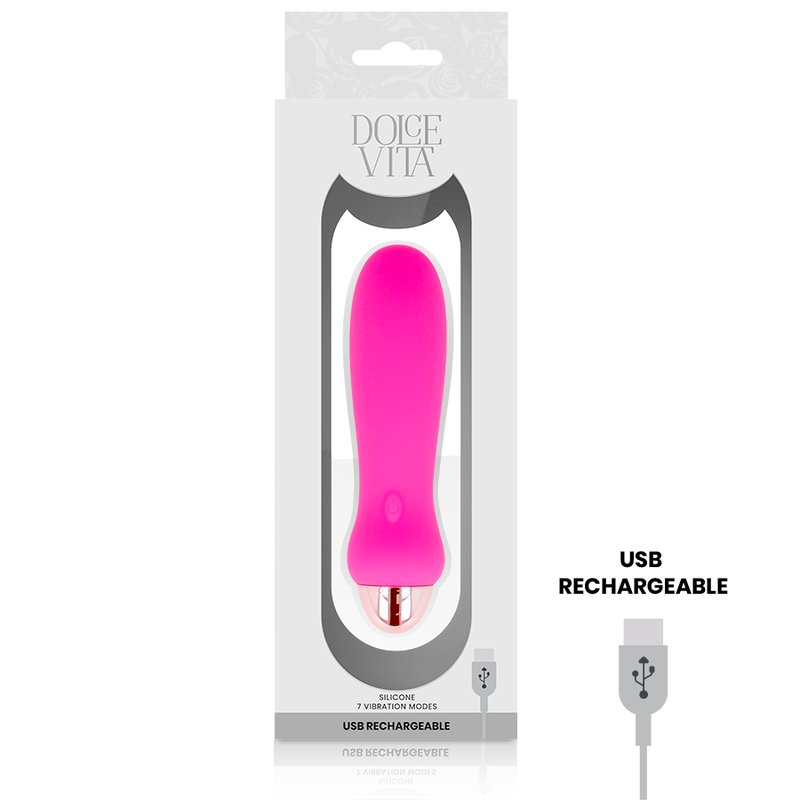 DOLCE VITA - RECHARGEABLE VIBRATOR FIVE PINK 7 SPEEDS - NOCTURNA DESIRES