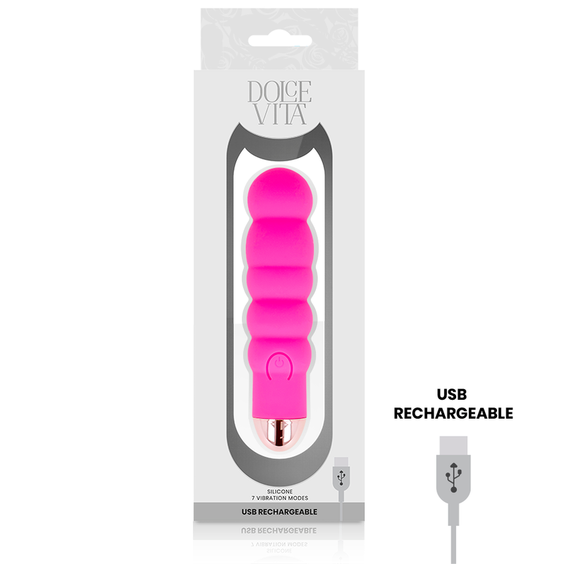 DOLCE VITA - RECHARGEABLE VIBRATOR SIX PINK 7 SPEEDS - NOCTURNA DESIRES