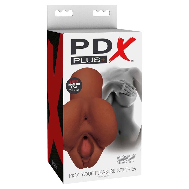 PDX PLUS - PICK YOUR PLEASURE DOUBLE BROWN MASTURBATOR - NOCTURNA DESIRES