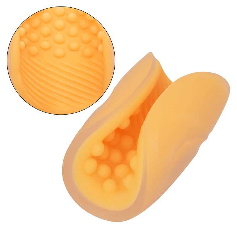 CALEXOTICS - BEADED GRIP MASTURBATOR ORANGE - NOCTURNA DESIRES