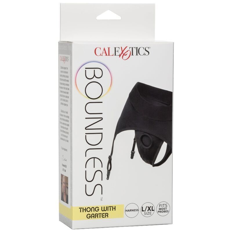 CALEXOTICS - BOUNDLESS THONG WITH GARTER S/M - NOCTURNA DESIRES