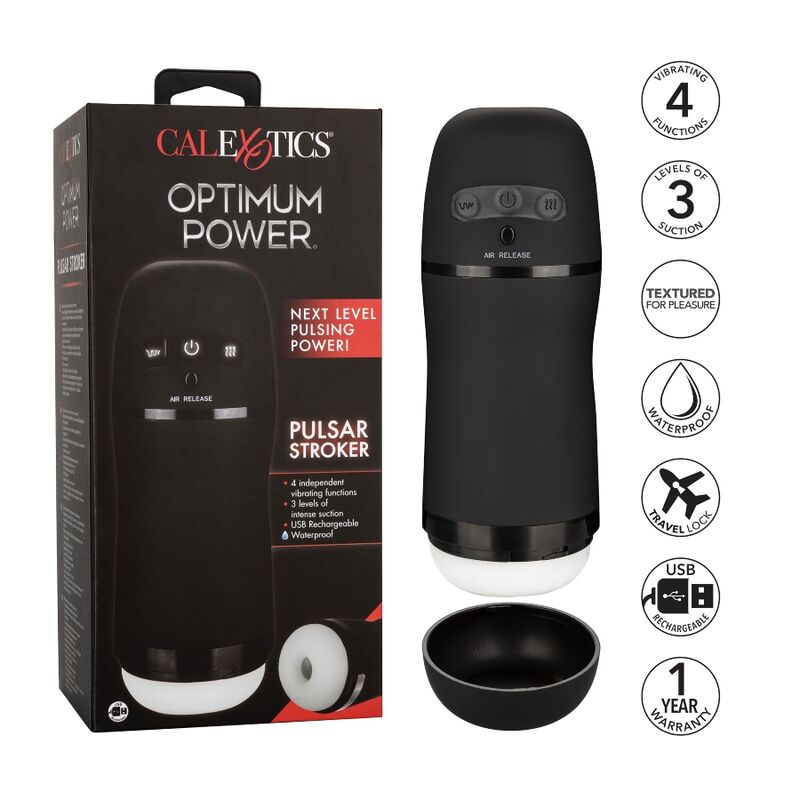 CALEXOTICS - OPTIMUM POWER VIBRATING SUCTION MASTURBATOR - NOCTURNA DESIRES