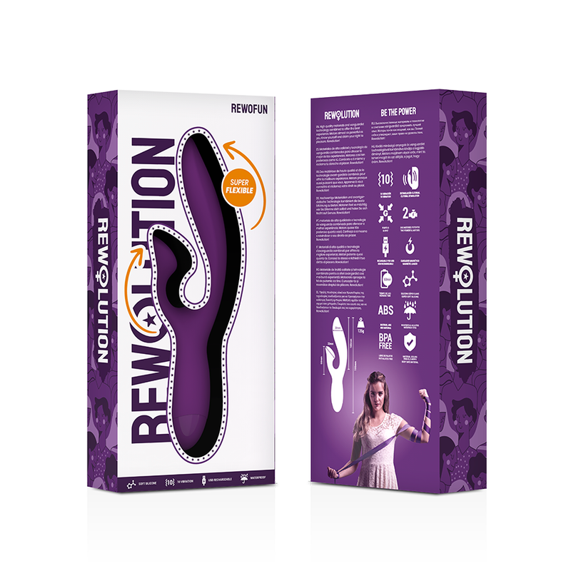 REWOLUTION - REWOFUN FLEXIBLE VIBRATOR WITH RABBIT - NOCTURNA DESIRES