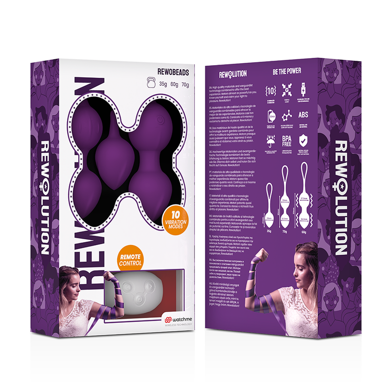 REWOLUTION - REWOBEADS VIBRATING BALLS REMOTE CONTROL WITH WATCHME TECHNOLOGY - NOCTURNA DESIRES