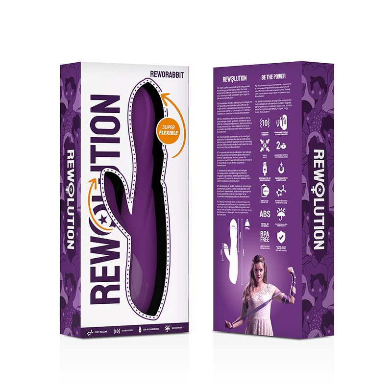 REWOLUTION - REWORABBIT FLEXIBLE VIBRATOR WITH RABBIT - NOCTURNA DESIRES