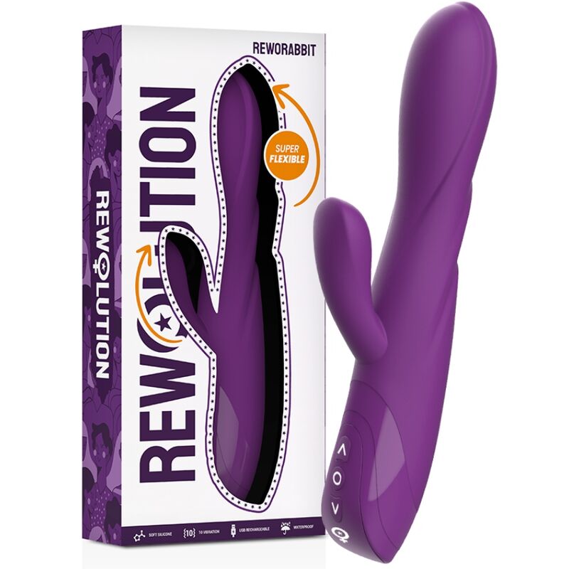 REWOLUTION - REWORABBIT FLEXIBLE VIBRATOR WITH RABBIT - NOCTURNA DESIRES