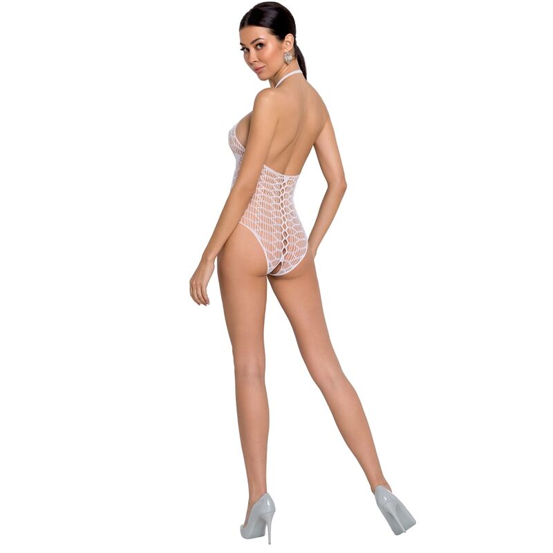 PASSION - WOMAN BS087 WHITE BODYSTOCKING ONE SIZE - NOCTURNA DESIRES