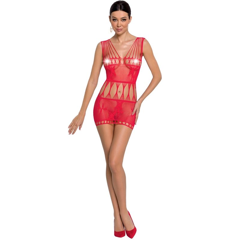 PASSION - WOMAN BS090 RED BODYSTOCKING ONE SIZE - NOCTURNA DESIRES