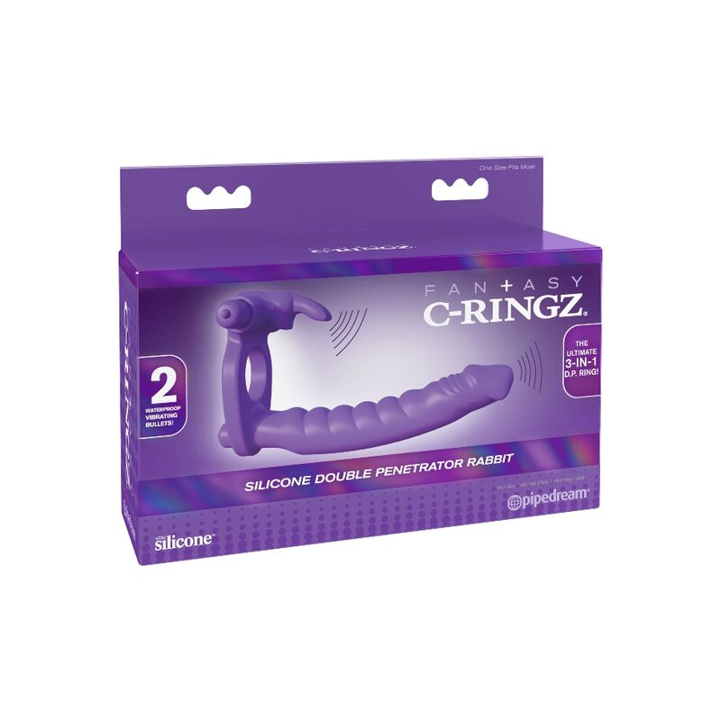 FANTASY C-RINGZ - SILICONE DOUBLE VIBRATOR RABBIT FANTASY C-RINGZ  NOCTURNA DESIRES