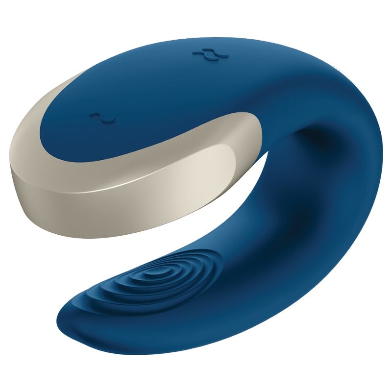 SATISFYER - DOUBLE LOVE LUXURY PARTNER VIBRATOR BLUE - NOCTURNA DESIRES