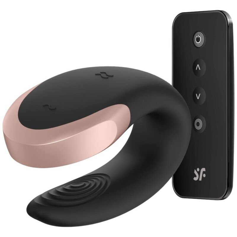 SATISFYER - DOUBLE LOVE LUXURY PARTNER VIBRATOR BLACK - NOCTURNA DESIRES