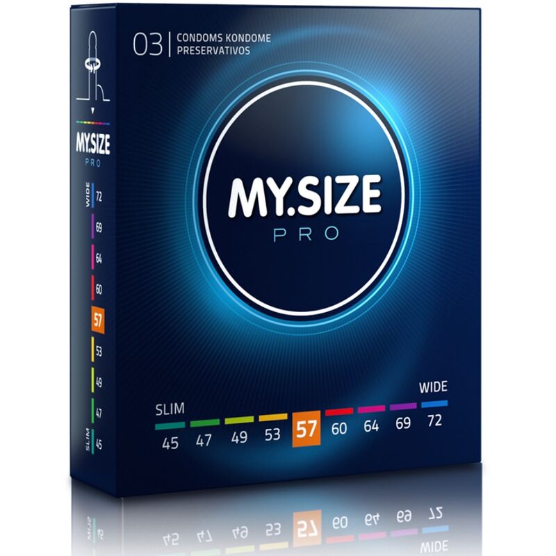 MY SIZE - PRO CONDOMS 57 MM 3 UNITS - NOCTURNA DESIRES