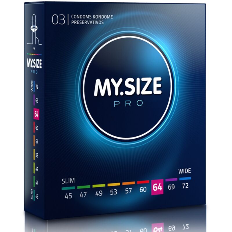 MY SIZE - PRO CONDOMS 64 MM 3 UNITS - NOCTURNA DESIRES