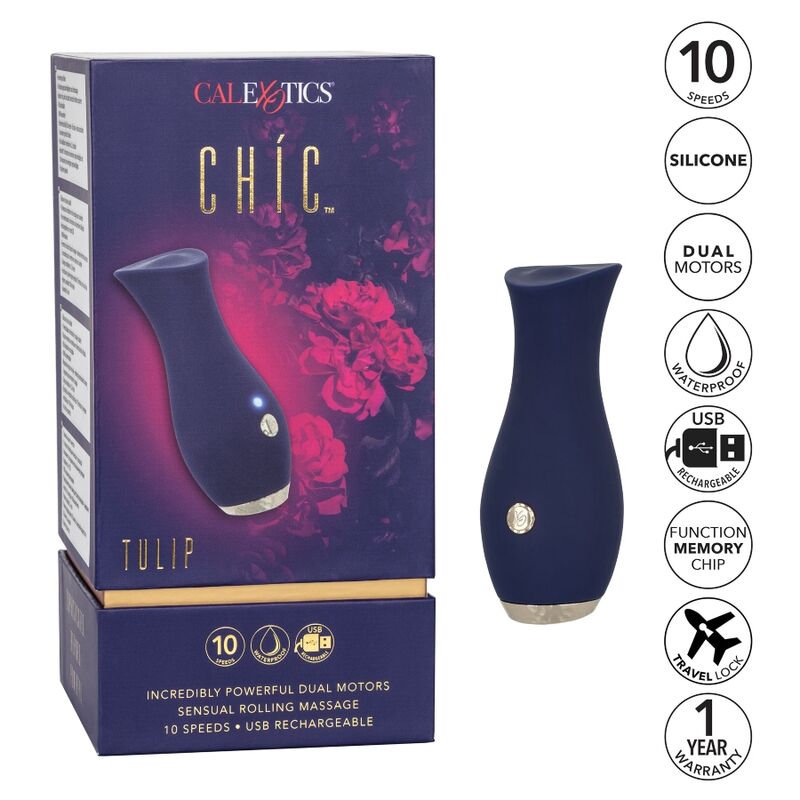 CALEXOTICS - CHIC TULIP MASAJEADOR - AZUL - NOCTURNA DESIRES