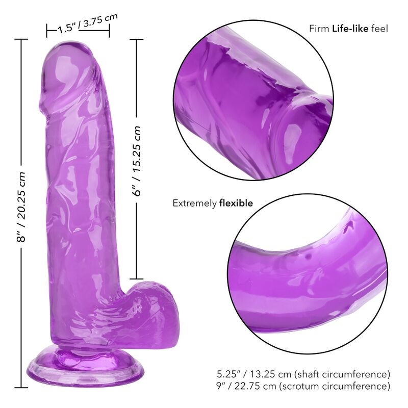 CALEXOTICS - SIZE QUEEN DILDO PURPLE 15.3 CM - NOCTURNA DESIRES