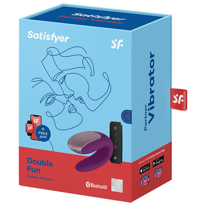 SATISFYER - DOUBLE FUN PARTNER VIBRATOR PURPLE - NOCTURNA DESIRES