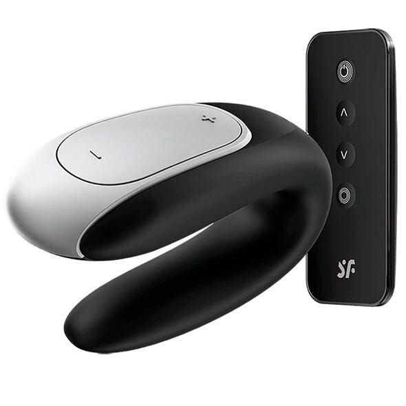 SATISFYER - DOUBLE FUN PARTNER VIBRATOR BLACK - NOCTURNA DESIRES