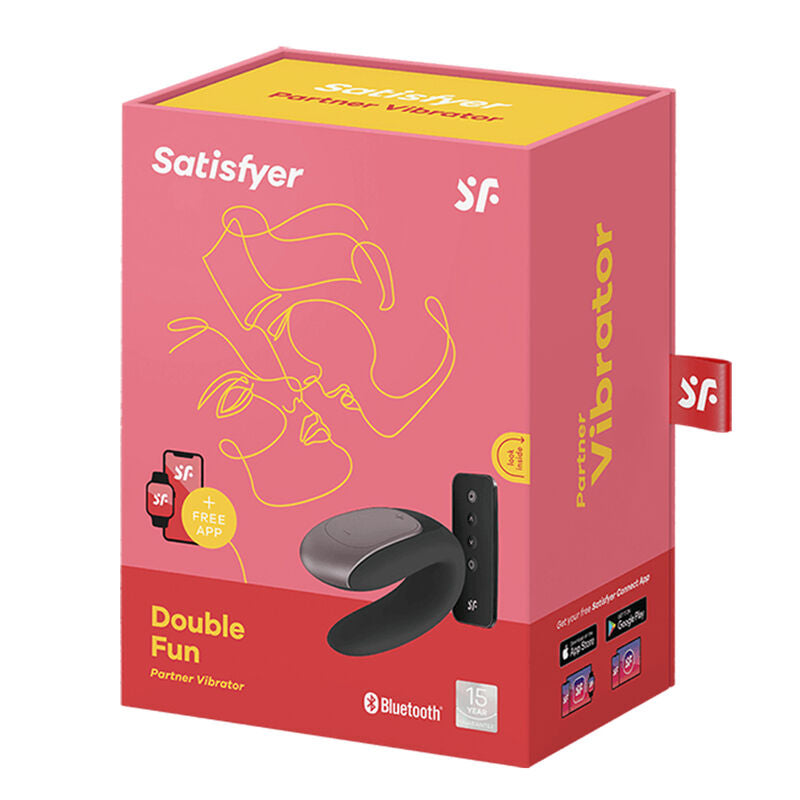 SATISFYER - DOUBLE FUN PARTNER VIBRATOR BLACK - NOCTURNA DESIRES